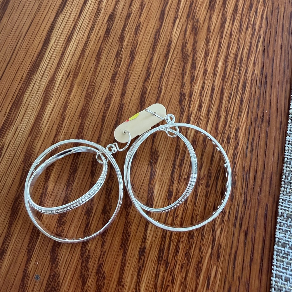 NWT Double hoop pierced earrings